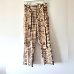 ARITZIA BABATON wide leg cropped  plaid pants size 0